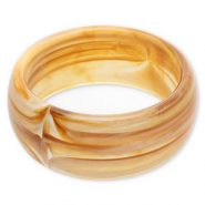 Bracelets bangle resin Camel Brown-White