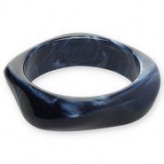 Bracelets bangle resin Dark Blue-White