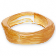 Bracelets bangle resin Camel Brown-White