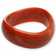 Bracelets bangle resin Rust Red-White