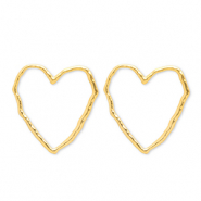 Stainless steel earrings / earpin heart Gold