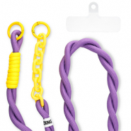 Trendy phone cord incl. insert Purple-Yellow