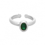 Stainless steel rings Silver-Green