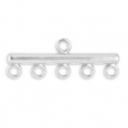 Stainless steel findings charms with 5 loops Silver