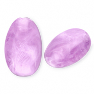 Acrylic beads oblong oval Lavender Purple-Marble