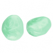 Acrylic beads egg-shaped Mint Green-Marble