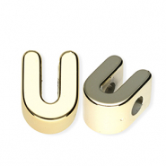 Acrylic letter beads letter U Gold
