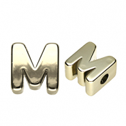 Acrylic letter beads letter M Gold