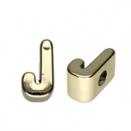 Acrylic letter beads letter J Gold