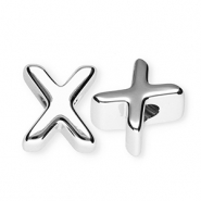 Acrylic letter beads letter X Silver
