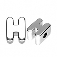 Acrylic letter beads letter H Silver