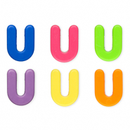 Acrylic letter beads letter U Multicolour