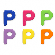 Acrylic letter beads letter P Multicolour