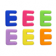 Acrylic letter beads letter E Multicolour