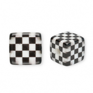 Acrylic beads square with cubes Black-White