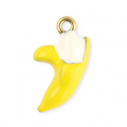 Stainless steel charms banana Yellow-White