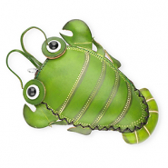 Leather purse lobster Green-Sand Beige-Black-White