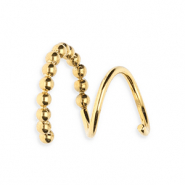 BY31® Stainless steel earrings / spiral hoops spheres Gold