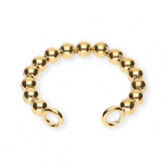 BY31® Stainless steel earrings / ear cuff spheres with 2 loops Gold