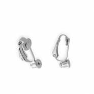 Eco-brass® DQ® European metal findings clip-on earrings with back Antique Silver (Nickelfree)