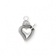 DQ® European metal charms heart Antiek Zilver (Nikkelvrij)