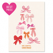 BY31® Jewellery cards "Have a bowtiful Christmas!" Light Beige-Pink-Red-Warm Orange
