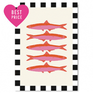 BY31® Jewelley cards fish Black-White-Pink-Red