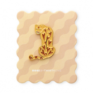 BY31® Pin leopard on card Beige-Brown-Red-Gold