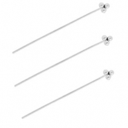 BY31® Stainless steel findings headpins with spheres 35mm Silver