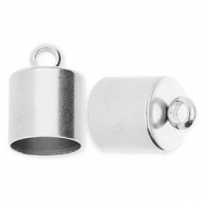 Stainless steel findings end cap Ø10mm with loop Silver