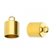 Stainless steel findings end cap Ø6mm with loop Gold