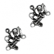 TQ metal charms angel connector/ PP32 Swarovski setting Antique silver