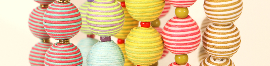 Statement acrylic beads with waxed cord Statement acrylic beads with waxed cord