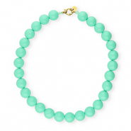 BY31® 16mm acryl bead necklaces shiny Cabbage Green 13-5714 TCX-Gold