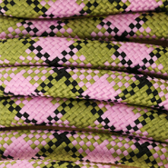 Trendy paracord 10mm Olive Green-Light Pink-Black