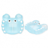 Handmade glass beads crab Transparent Light Blue-White-Black