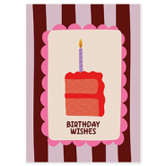 BY31® Jewellery cards "Birthday wishes" Brown-Purple-Pink-Créme-Red
