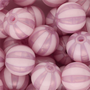 16 mm DQ® acrylic beads with stripes Vintage Pink