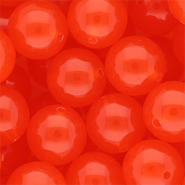 18 mm DQ® acrylic beads shiny Vermillion Red
