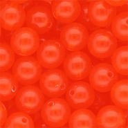 14 mm DQ® acrylic beads shiny Vermillion Red