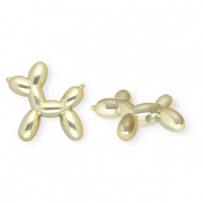 Acrylic beads shiny balloon dog Gold