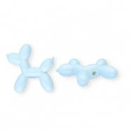 Acrylic beads shiny balloon dog Light Blue