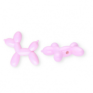Acrylic beads shiny balloon dog Pastel Lilac