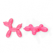 Acrylic beads shiny balloon dog Dark Pink