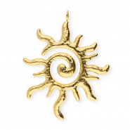 Stainless steel charms spiral sun Gold