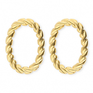BY31® Stainless steel earrings / earpin oval twisted Gold