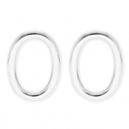 BY31® Stainless steel earrings / earpin oval Silver