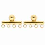 BY31® Stainless Steel findings earrings / earpins bar with 4 loops Gold
