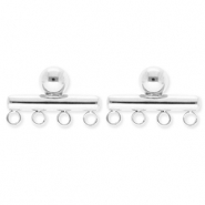 BY31® Stainless Steel findings earrings / earpins bar with 4 loops Silver