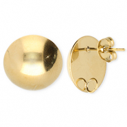 BY31® Stainless Steel findings earrings / earpins round with loop Gold